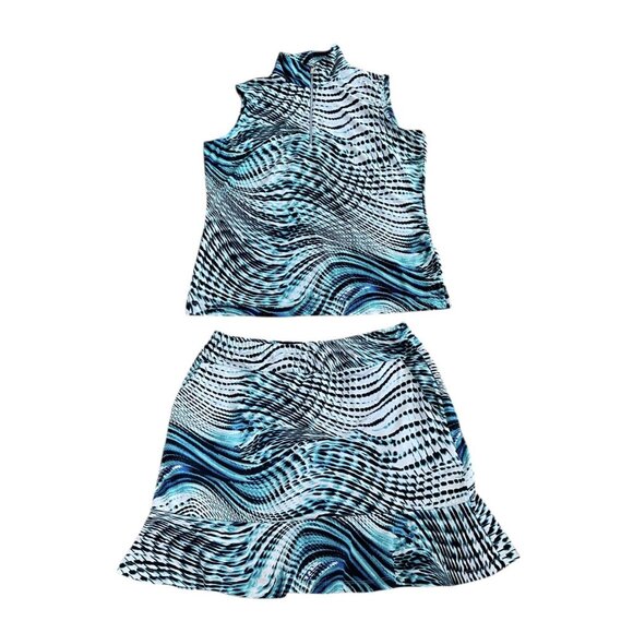 Tail Activewear 2PC Skort Set Womens Size Medium Golf Tennis Blue Green Golf - Picture 1 of 9